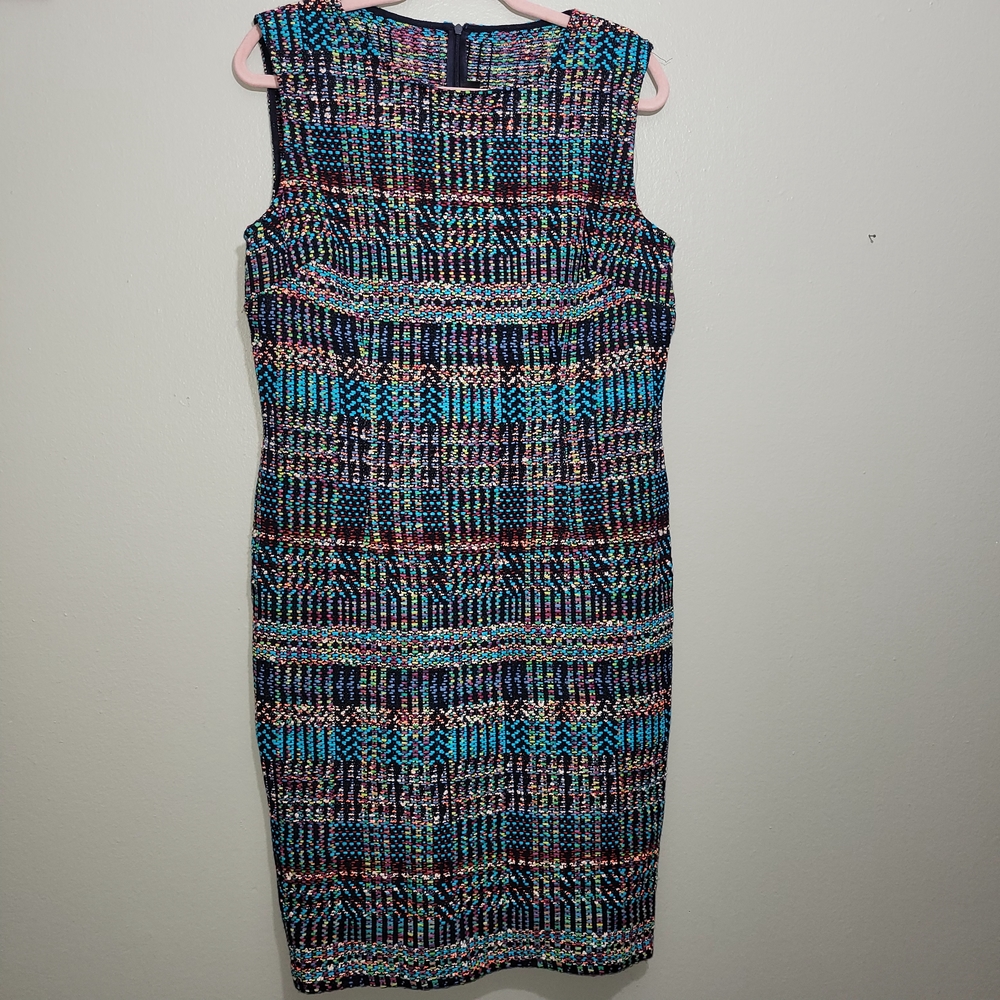St. John Collection Multicolor Knit Sheath Dress Size 10